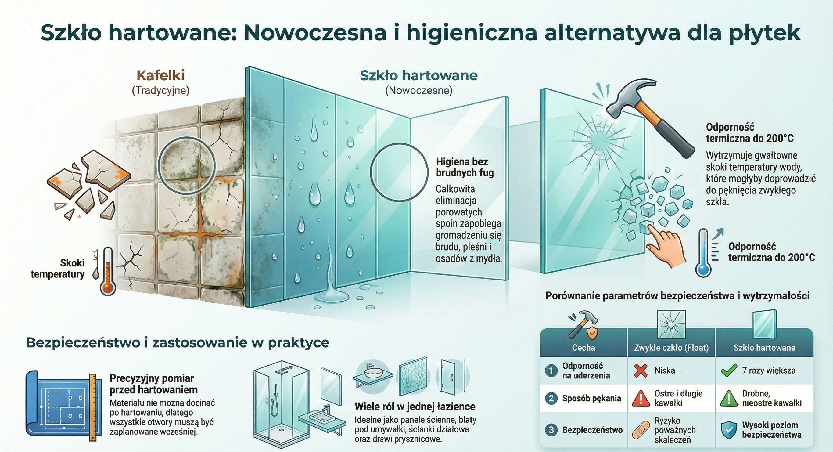 Zastosowanie szkła hartowanego w aranżacji łazienki