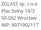 ZGLASS dane firmy
