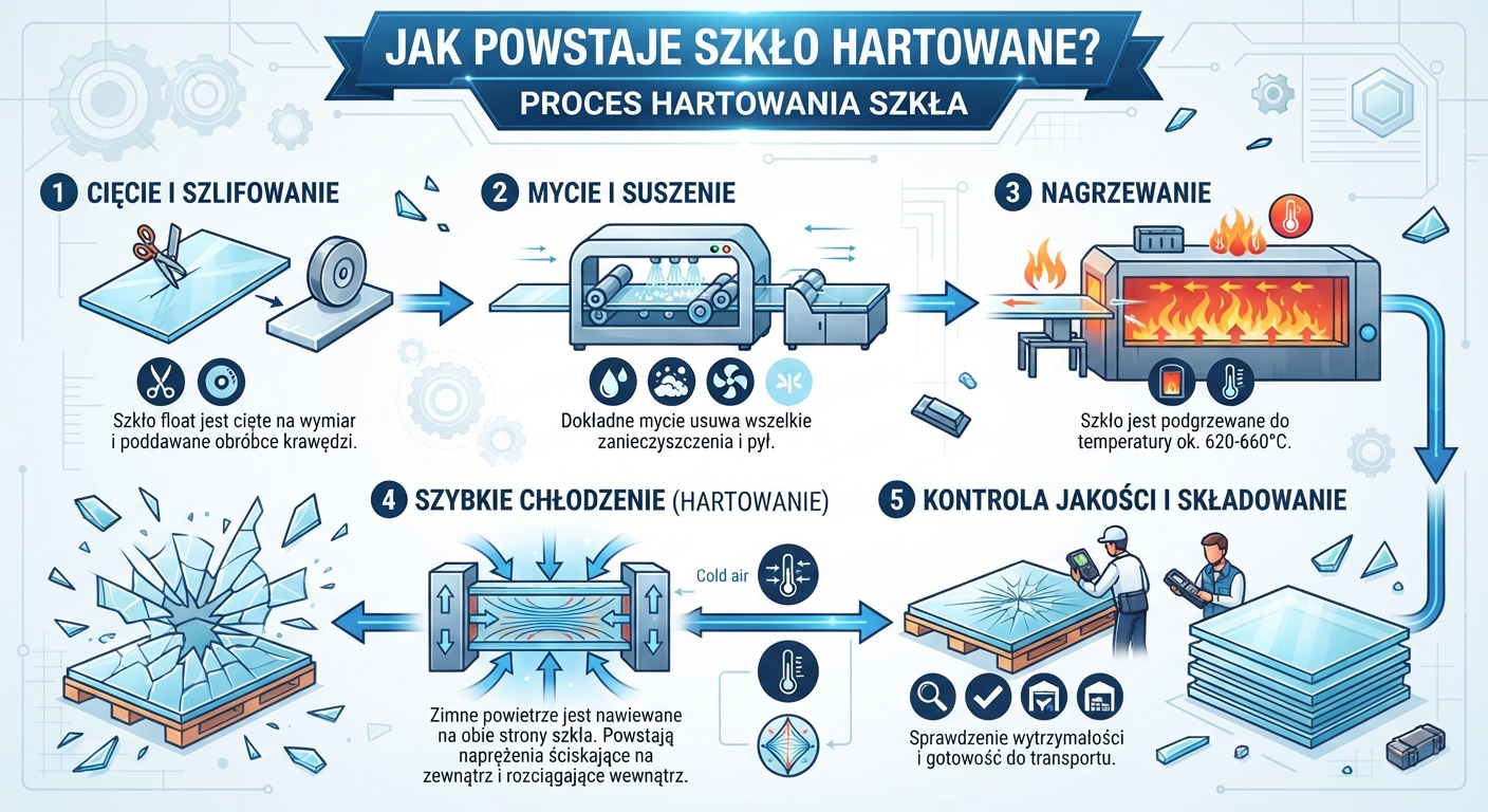 sposób powstawania szkła hartowanego